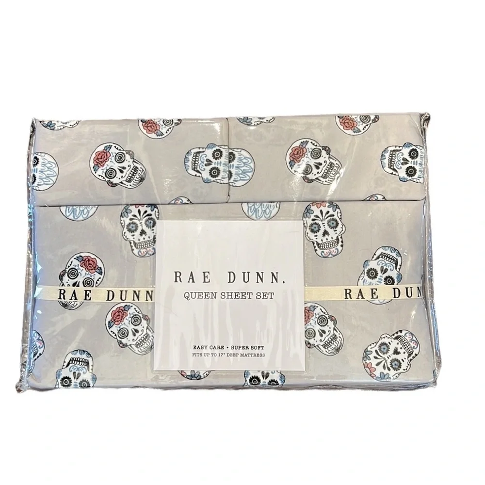 RAE DUNN full SKULL HALLOWEEN SHEETS